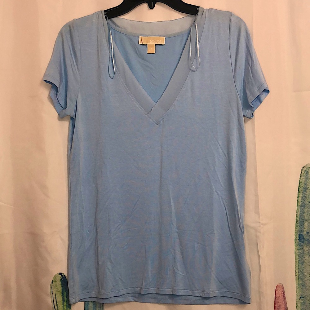 MICHAEL Michael Kors Blue V-Neck Small